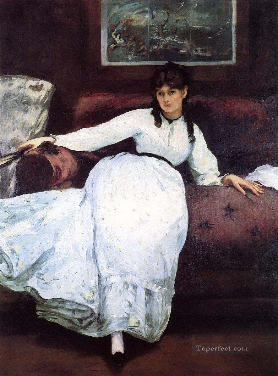 ベルト・モリゾ エドゥアール・マネの休息の肖像油絵